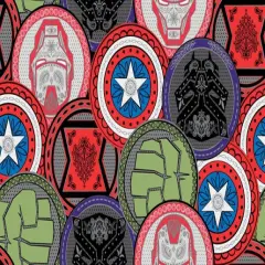 Licensed Marvel Prints Marvel Avengers Marvel Coins Cotton Fabric by the Yard