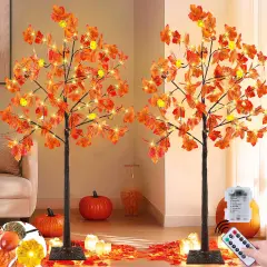 Fall Decor 2 Pack 4 Ft Prelit Lighted Fall Maple
