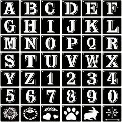 42 Pcs - 2 Inch Letter Stencils Symbol Numbers Craft Stencils