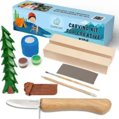 Whittling Set Includes Safety Wood Carving Knife for Kids
