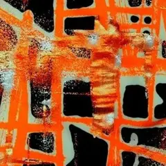 Cellular Foil Printed Spandex Orange