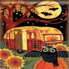 Halloween Camper Flag 2 Sided Vertical Banner