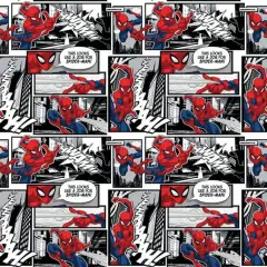 Licensed Marvel Prints Marvel Spiderman Comic Panels Cotton Fabric by the Panel