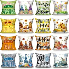 16 Set Seasonal Pillow Covers 18 x 18 Inch Fall