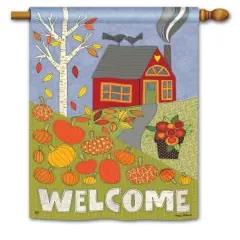 Pumpkin Patch Flag 2 Sided Vertical House Banner