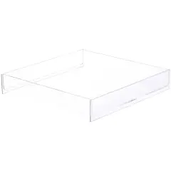 Plymor Clear Acrylic Square Open Top Merchandise Display Tray, 12" W x 12" D x 2" H