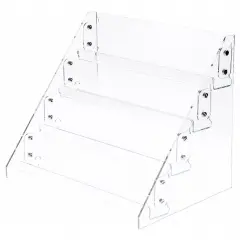 Plymor Clear Acrylic 4-Level Forward-Tilt Card Display Rack