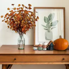 6 Pcs Artificial Eucalyptus Stems Fall Eucalyptus Leaves Autumn Leaf Branches Fall Decorations with Foam Fall Leaves for Home Floral Arrangement Autumn Festival Thanksgiving Decor