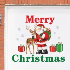 Collections Etc Merry Christmas Santa and Reindeer Garage Door Magnet