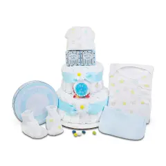 Blue Two-Tier Diaper Cake Gift