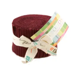 Bella Solids 2.5" Strip Junior Roll (Junior Jelly Roll) in Burgundy by Moda for Moda (9900JJR 18)