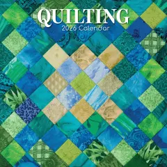 The Gifted Stationary 2026 Square Wall Calendar, Quilting, 16-Month Lifestyles Theme Hanging Calendar with 180 Reminder Stickers, Month Planner for Home, or Creative Spaces, 12x12 In Multicolor