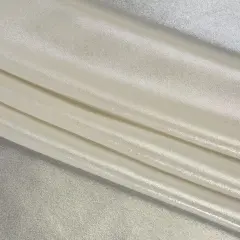 1 Yard Silver on Beige Liquid Sheen Metallic Polyester Chiffon Sheer Fabric 60" Width