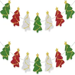 Christmas Decorations - Christmas Tree Banner Garland for Xmas Hanging Decor