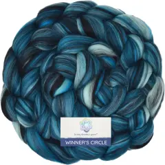 100% Superfine Merino Fiber: Winner's Circle. Soft Combed Top Roving Color Blend for Spinning, Felting, Weaving Leviathan