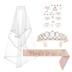White Rose Gold Bridal Shower Decoration Set Bachelorette Supplies Kit Events