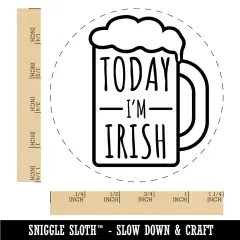 Today I'm Irish Saint Patricks Day Beer Mug Drink Rubber Stamp for Stamping Crafting Planners