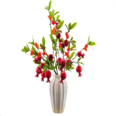 3 Pieces Artificial Pomegranate Fruit Flower