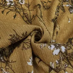 1 Yard 100% Rayon Crinkle Fabric Mustard Gold 50/52" Wide for Dresses, Skirts & Scarves