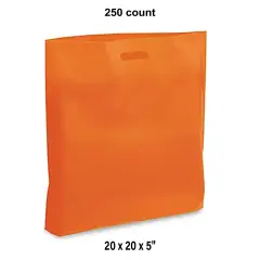 Die Cut Handle Bags for Retail Affordable Bulk Packs for Stores for 20 x 20 x 5" Orange