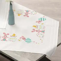 CraftwaysBunny & Eggs Table Topper Stamped Embroidery Kit Multi