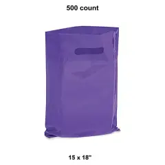 Purple Elegant Die Cut Handle Gift Bags for 15 x 18"