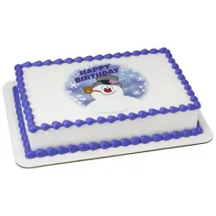 Frosty the Snowman Happy Birthday Edible Cake Topper Image 1/4 sheet