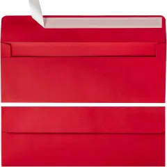 50 Pack #10 Business Envelopes Self Seal 4x9 Standard Envelopes for Business, Invoices, Letter Mailing, 4 1/8 x 9 1/2 Inches (Red, 4.13 x 9.49)