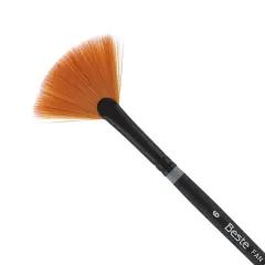 Creative Mark Beste Golden Taklon Fan Blender, #6 Artist Paint Brush, Professional Watercolor Brushes, For Acrylic Painting, Short Handle, Sharp Edges, Hand-Tied & Shaped