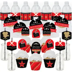 Big Dot of Happiness Red Carpet - Movie Night Party Favors and Cupcake Kit - Fabulous Favor Party Pack - 100 Pieces