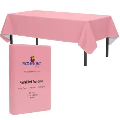 Exquisite Vinyl Tablecloth &ndash; 54" x 70" &ndash; Pack of 1 &ndash; Rectangular Plastic Table Cover with Flannel Backing &ndash; Reusable & Waterproof Tablecloth for Events and Parties Pink