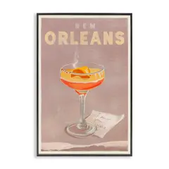 Stupell Industries New Orleans Cocktail Framed Giclee Wall Art Design by The Whiskey Ginger
