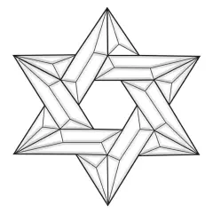 7" X 8" Exquisite Clear Glass Star of David Bevel Cluster EC210