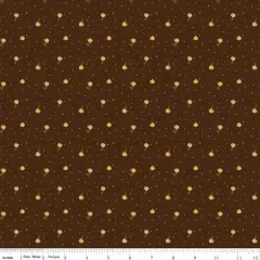The Awe of Autumn Flower Toss Brown 43"/44" Fabric Per Yard