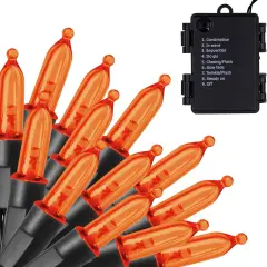 Halloween Orange String Lights - 50 LED with 8 Modes