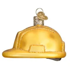 Old World Christmas 1.75 In Construction Helmet Christmas Tree Ornament , Ornament Safety Road Work Yellow