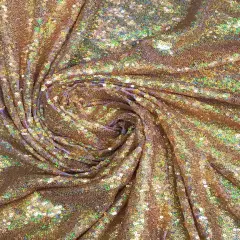 1 Yard Sparkling Sequin Backdrop Fabric Polyester Decorative Drapery 4 ft. W X 8 ft. H Hologram Gold