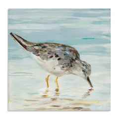 Stupell Industries Sandpiper on Shallow Beach Coast Canvas Wall Art