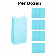 5" x 10" Paper Treat Bags - 12 Pc. Light Blue