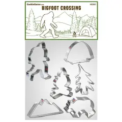 Bigfoot Crossing Cookie Cutter 6 Pc Set. USA Tin Plate Steel - By CookieCutter.Com