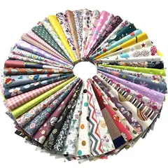 25 Piece Quilting Fabric, Misscrafts 8" x 8" (20cm x 20cm) Cotton Craft Fabric Bundle Patchwork Pre-Cut Quilt Squares for DIY Sewing Scrapbooking Quilting Dot Pattern