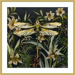 Whispers of the Dragonfly by Jacob q Wood Framed Wall Art Print