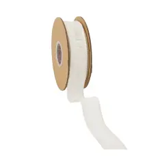 LaRibbons 1" Wired Dupioni Ribbon | 10 Yards | Antique White