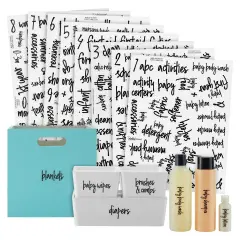Talented Kitchen Baby & Nursery Labels &ndash; 232 Script Kids Bedroom Storage Labels for Dressers, Toys, Stuff, Closet, Changing Table Organization Black