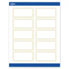 Avery Printable Rectangle Labels, Gold Border with Gold Dots, 2" x 4", Matte White Rectangle Labels, Permanent, Laser/Inkjet, 100ct, Great for Product Labels