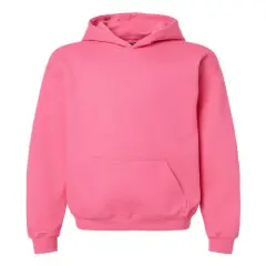 Gildan&reg; Youth Midweight Hooded Turtle Neck Long Sleeve Sweatshirt Pink Lemonade