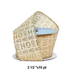 Whimsical Snowflake Ribbon 2 1/2" x 10 yd 1 / ROLL Gold Glitter