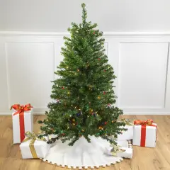 Northlight Pre-Lit Full Canadian Pine Artificial Christmas Tree - 4' - Multicolor Lights Green