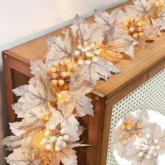 6 Ft Fall Garland with Lights Fall Deco