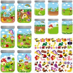 12 Packs Spring Insect Craft Kits, Make Your Own Bug Paper Craft Set, Summer DIY Art Craft Kits